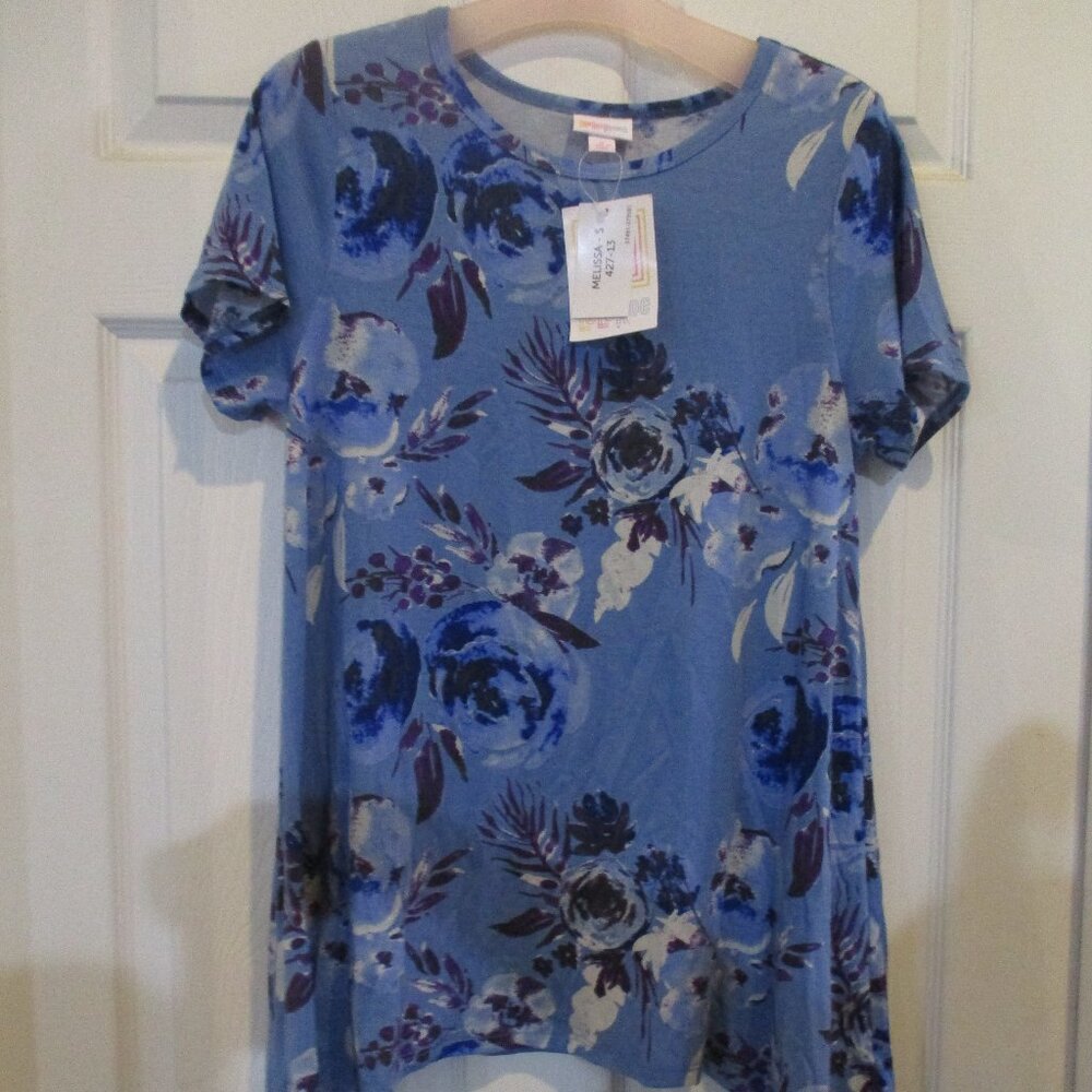 LuLaRoe NWT Melissa Blue Purple Floral Small